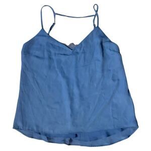 Lush Slate Blue Lace Trim Cami Tank Top Medium NWT Adjustable Straps Lined